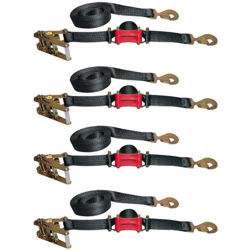 18ft x 2in SHOCKSTRAP® Ratchet Strap w Snap Hooks, Premium Made in USA Polyester Webbing, 10,000lb Breaking Strength, 3,333lb WLL, Commercial Grade