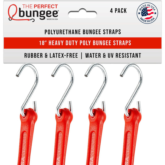 18" Heavy Duty Poly Bungee Strap 4 Pack
