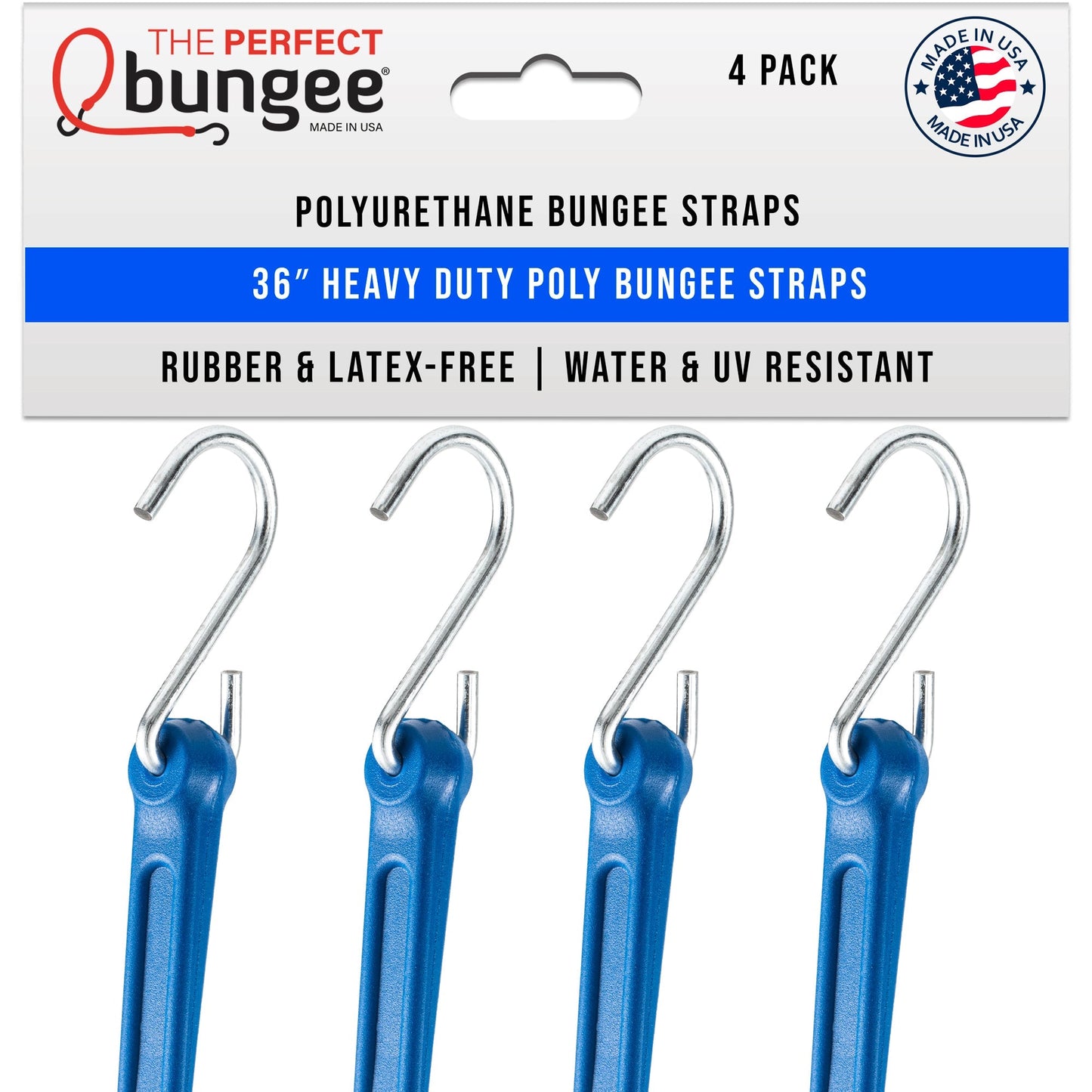 36" Heavy Duty Poly Bungee Strap 4 Pack