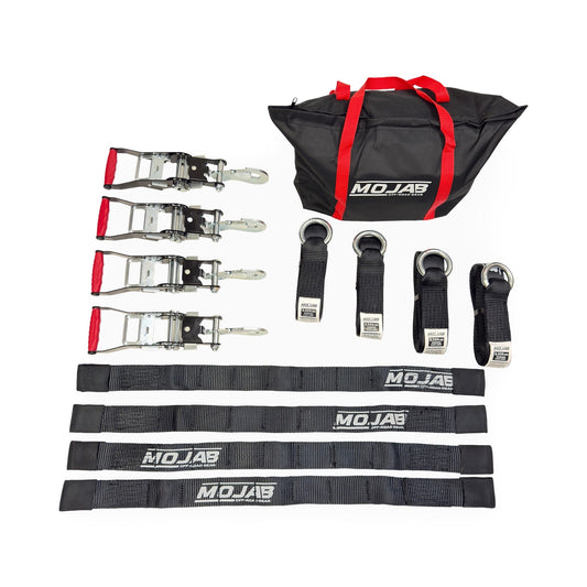 MOJAB LassoLock Heavy-Duty Tire Tie Down Kit – 2” × 12’ (Set of 4)