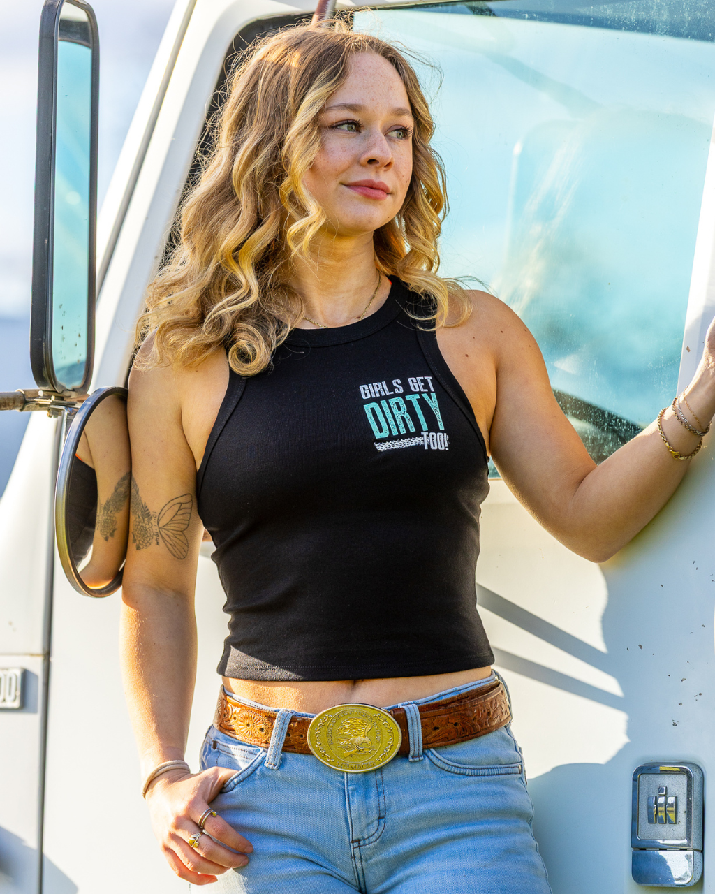 Dirt Tracks Cropped Micro Rib Tank