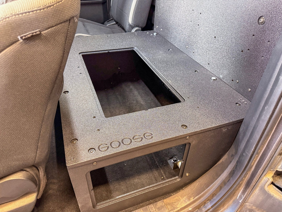 Ford - F-150 - 2015-Present - 13th & 14th Gen - Explore Series - SuperCab - Second Row - HIGH Seat Delete Plate System - Without Subwoofer